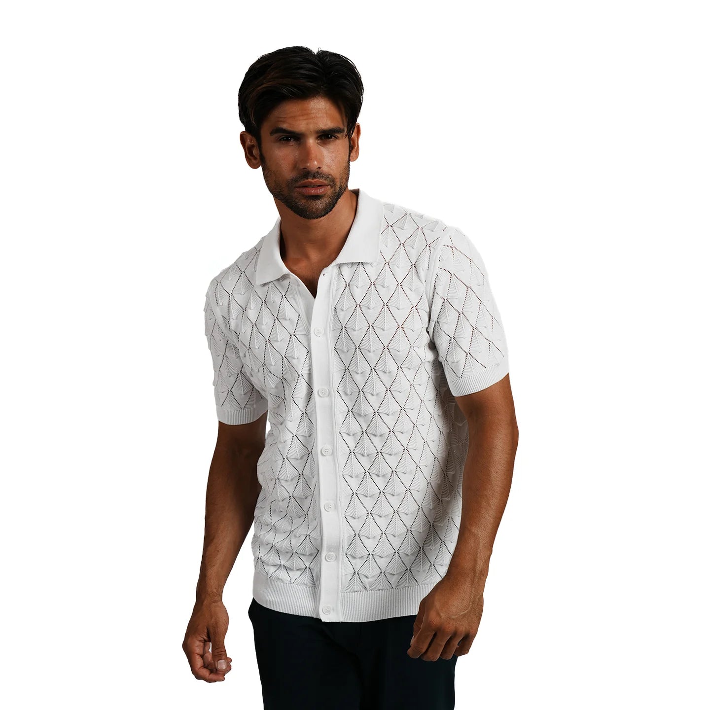 Spire Crochet S/S Button Up