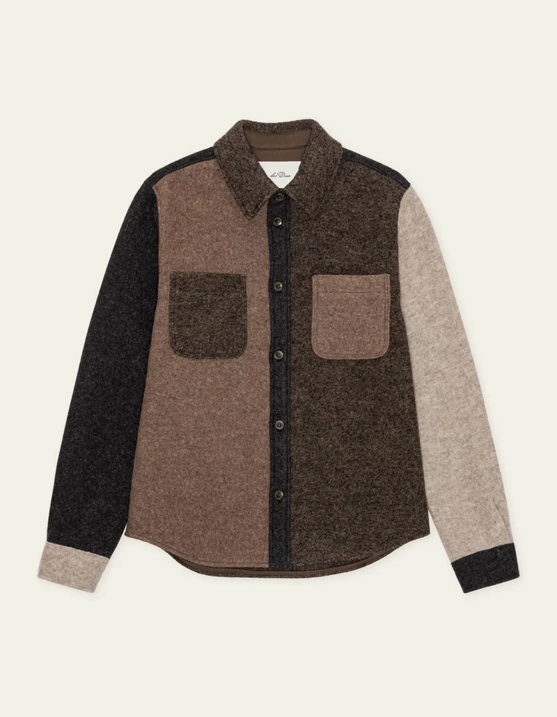Wool Colourblock Overshirt