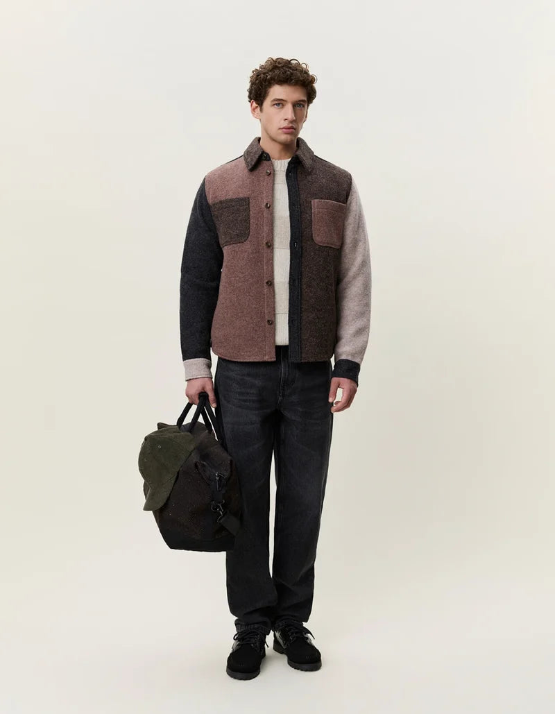 Wool Colourblock Overshirt