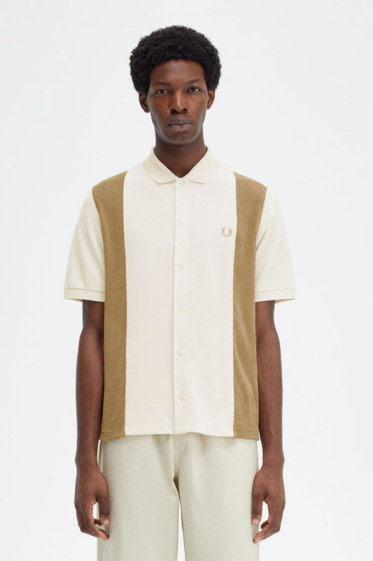 Towelling Panel Polo Shirt