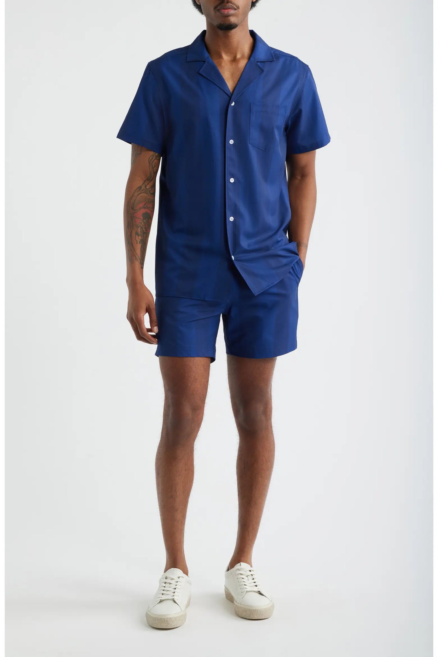 Navy Tonal Cabana Weekend Shirt