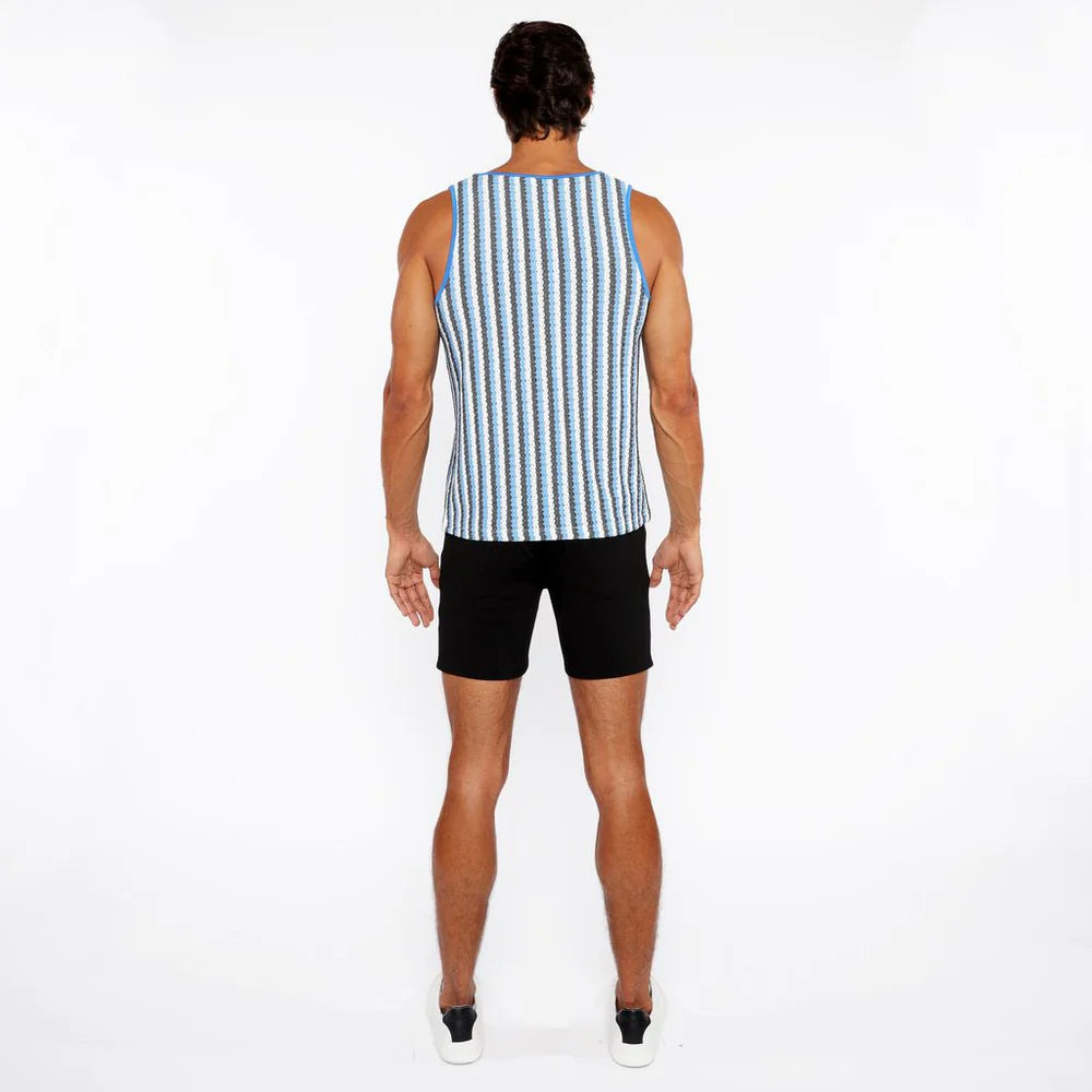 Stripes Stretch Open Knit Tank