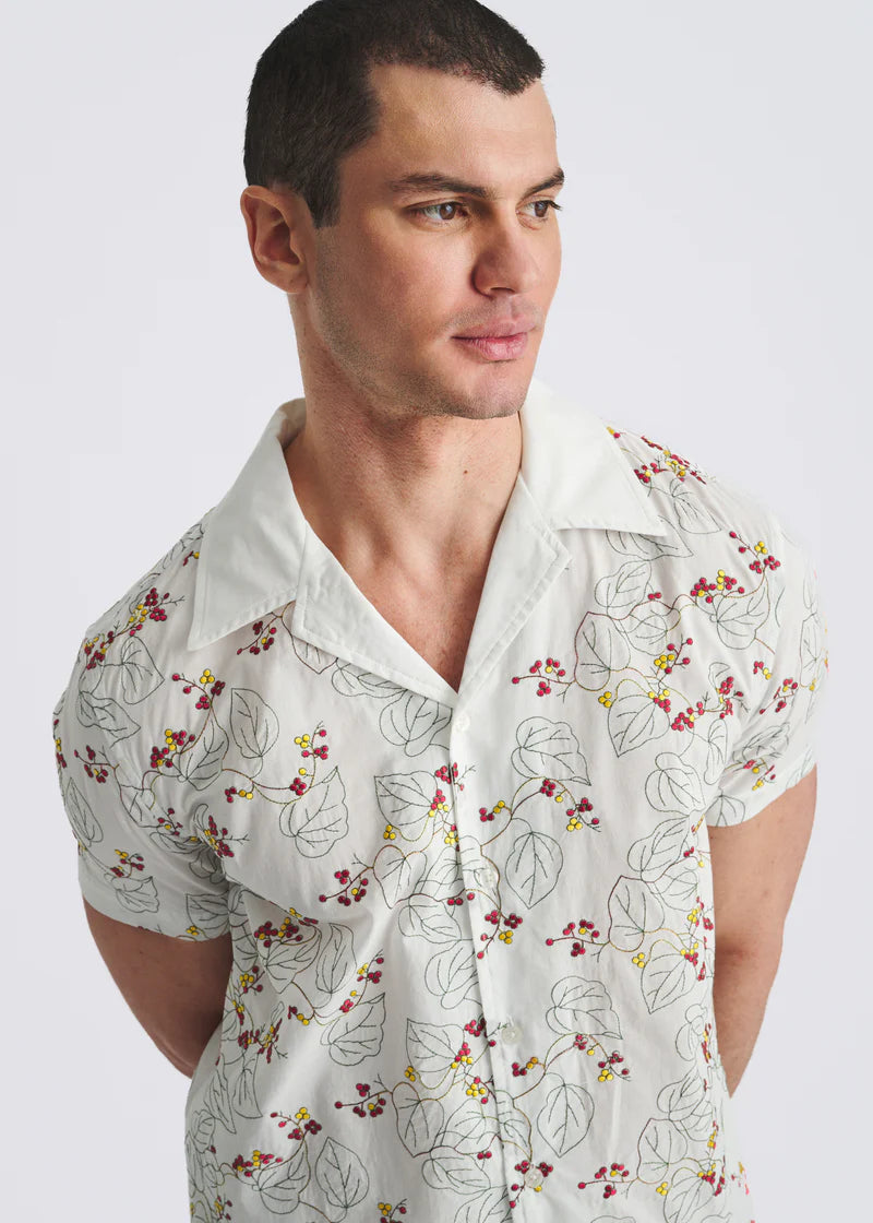 Embroidered Short Sleeve Woven Shirt