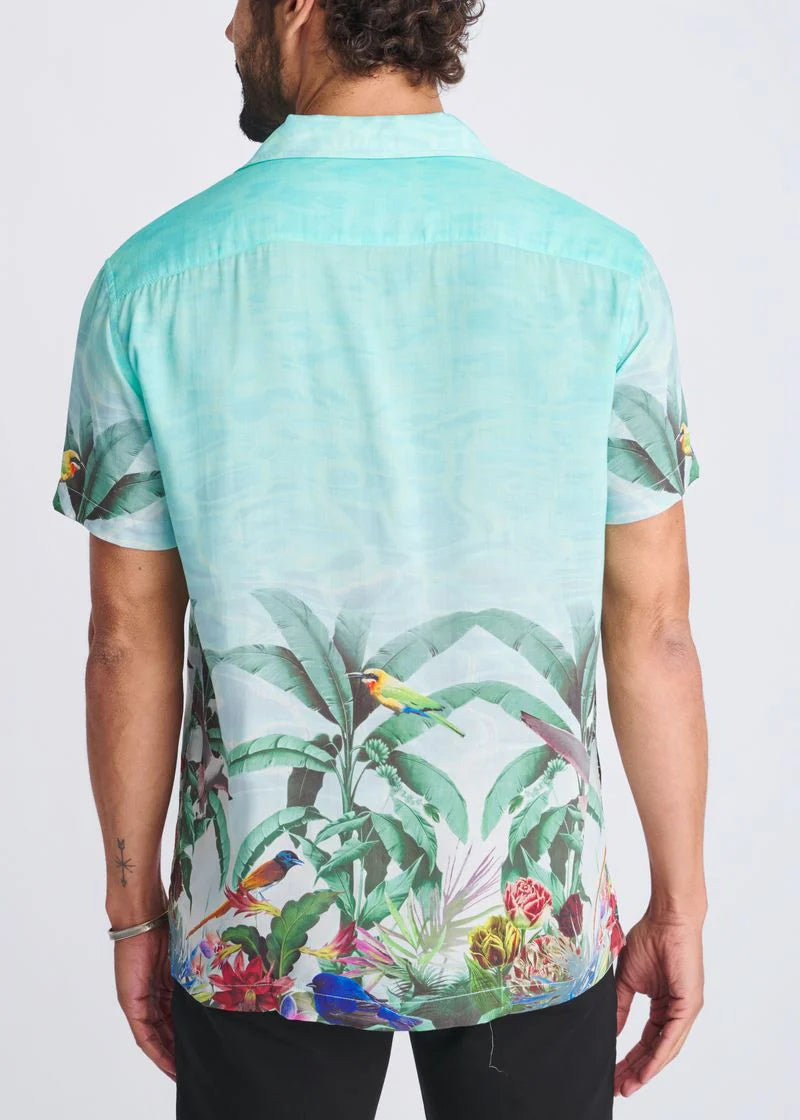 Printed Modal Short Sleeve Border Shirt