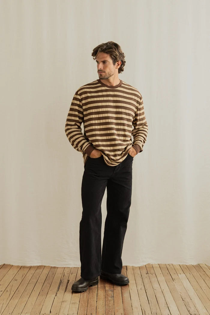 Textured Stripe L/S T-Shirt