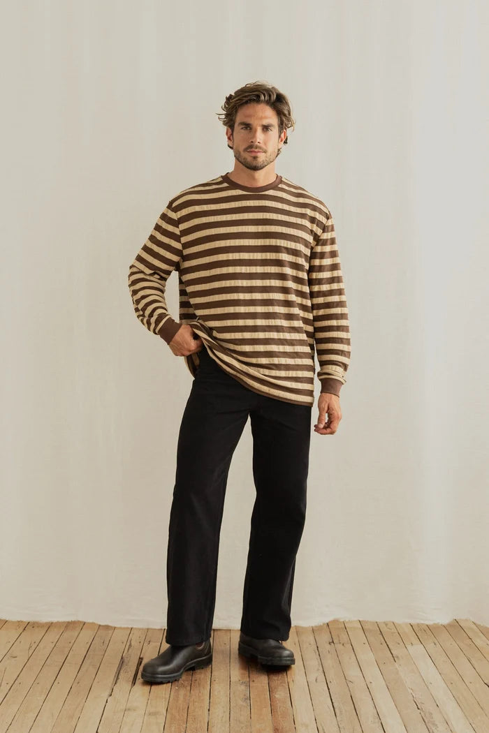 Textured Stripe L/S T-Shirt