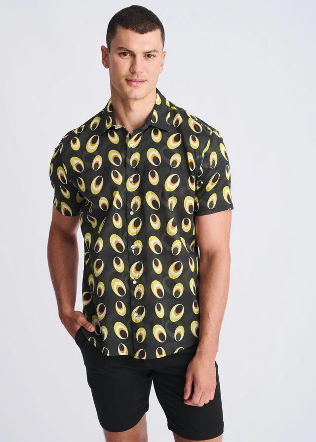 Printed Lightweight  Cotton/SilkShort Sleeve Shirt