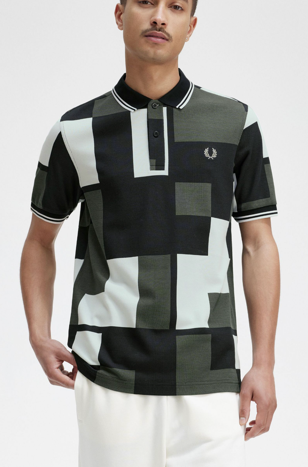 Pixel Print Fred Perry Shirt