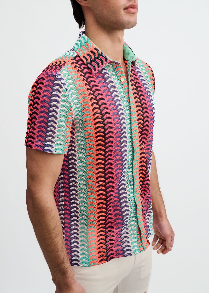 Open Mesh Knit S/S Shirt