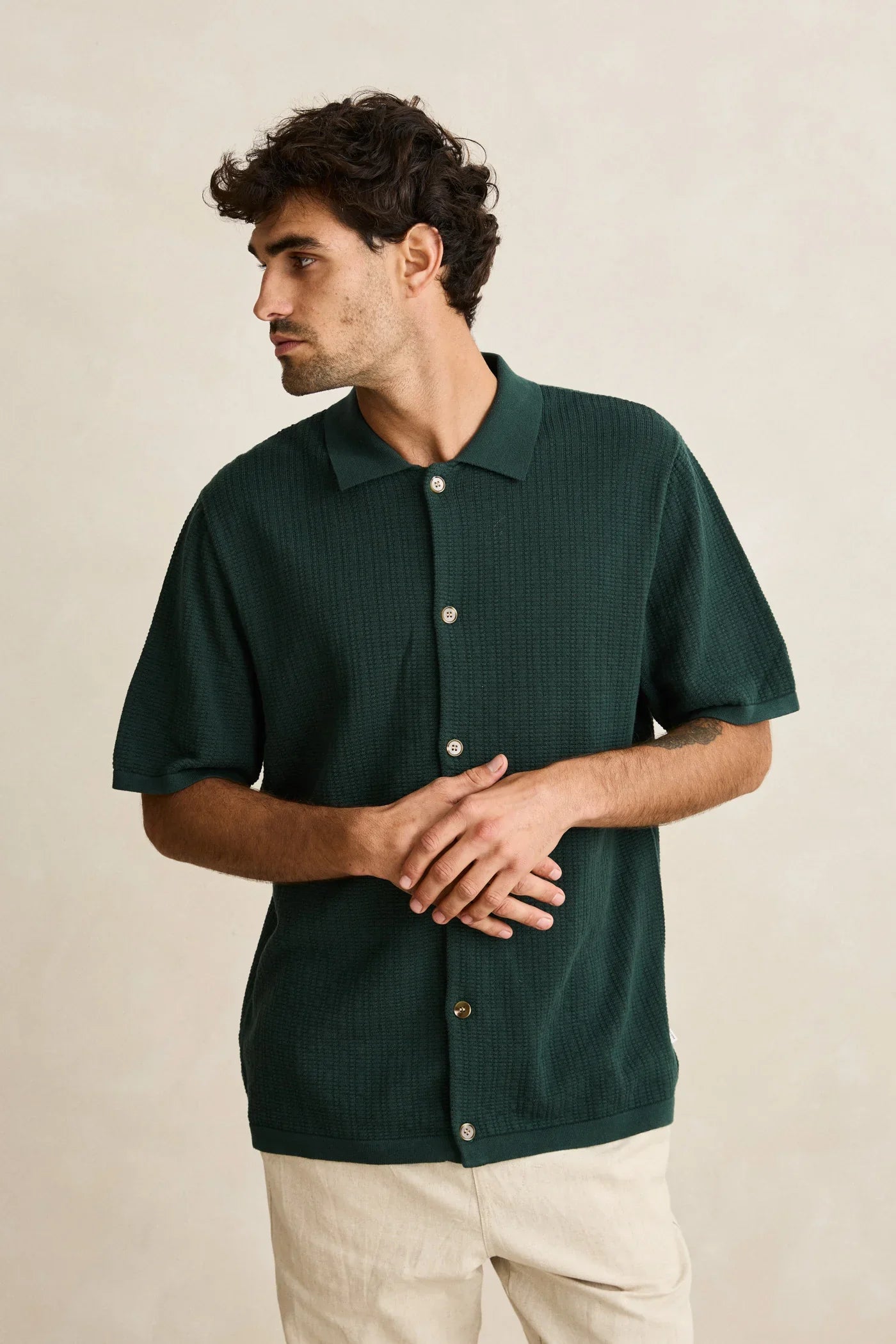 Textured Knit S/S Shirt