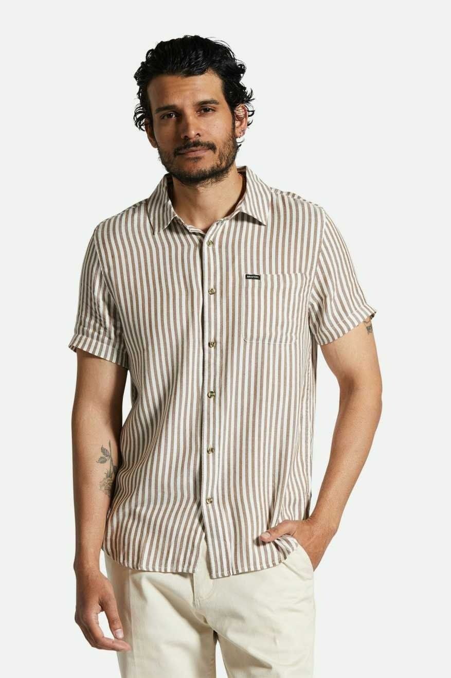 Charter Herringbone Stripe S/S Woven