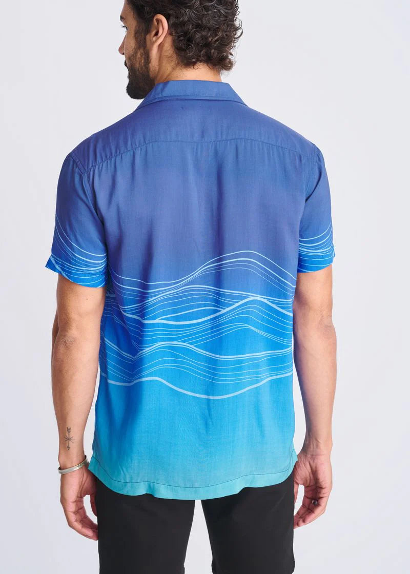Printed Modal Short Sleeve Border Shirt