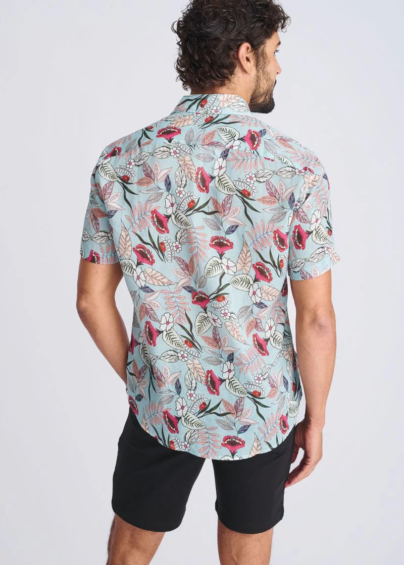 Printed Lightweight Linen/Tencel Short Sleeve Shirt