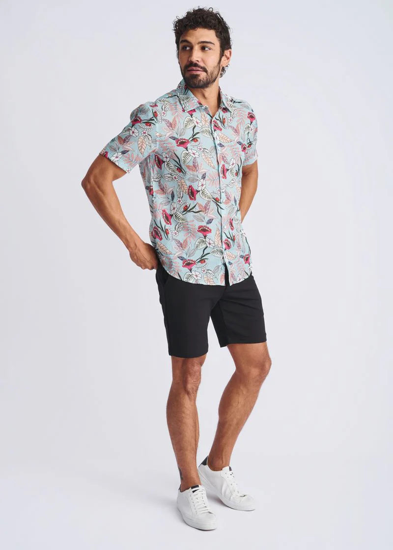 Printed Lightweight Linen/Tencel Short Sleeve Shirt