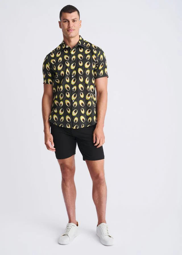 Printed Lightweight  Cotton/SilkShort Sleeve Shirt