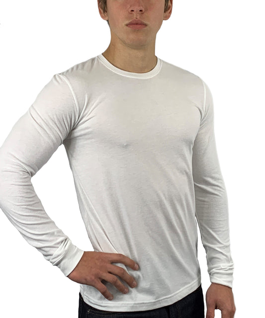 ROLO LUXURY LONG SLEEVE CREW NECK SHIRT WHITE