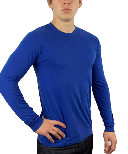 ROLO LUXURY LONG SLEEVE CREW NECK SHIRT ROYAL