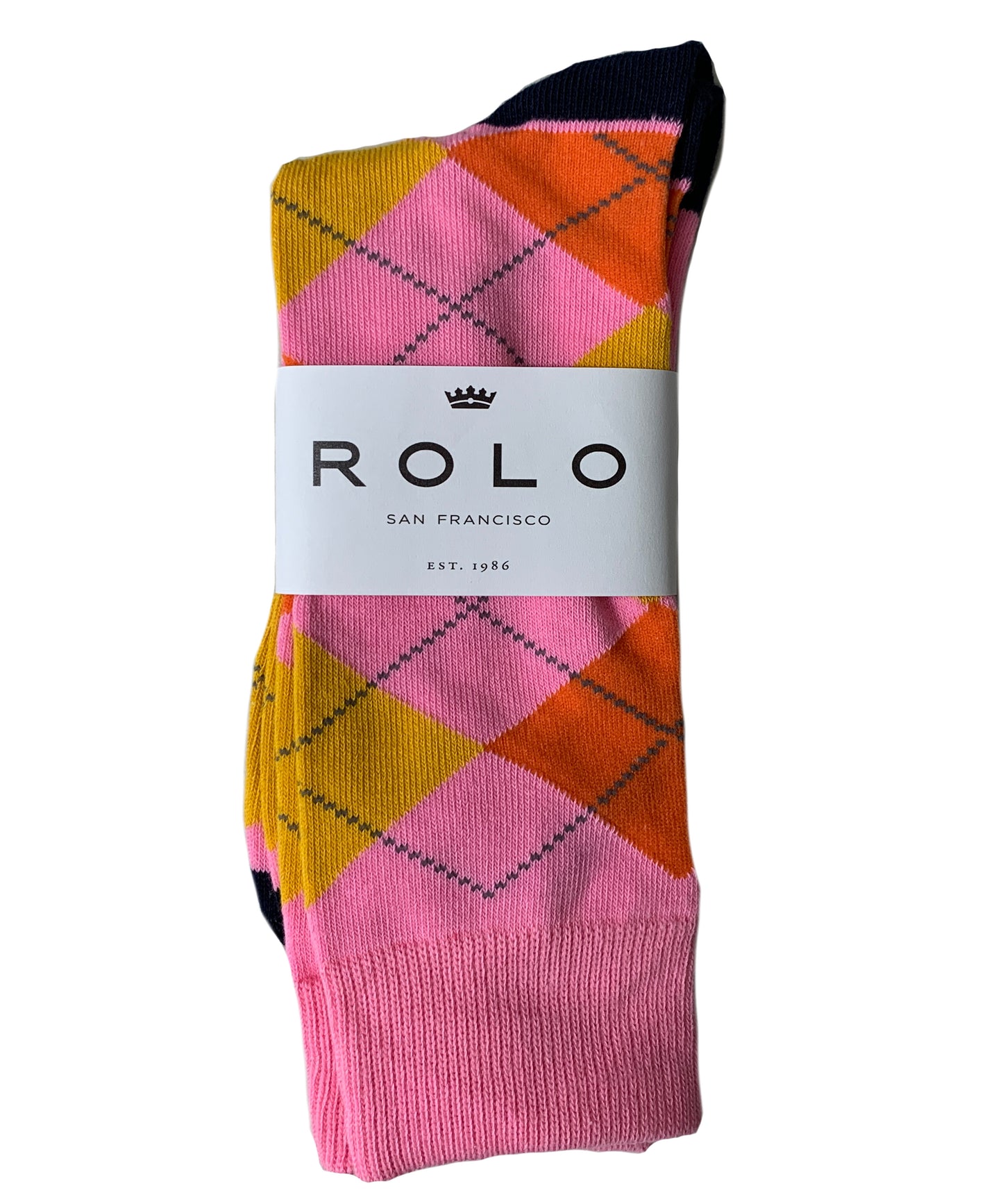 ROLO PREMIUM SOCKS BUBBLE GUM PINK PLAID