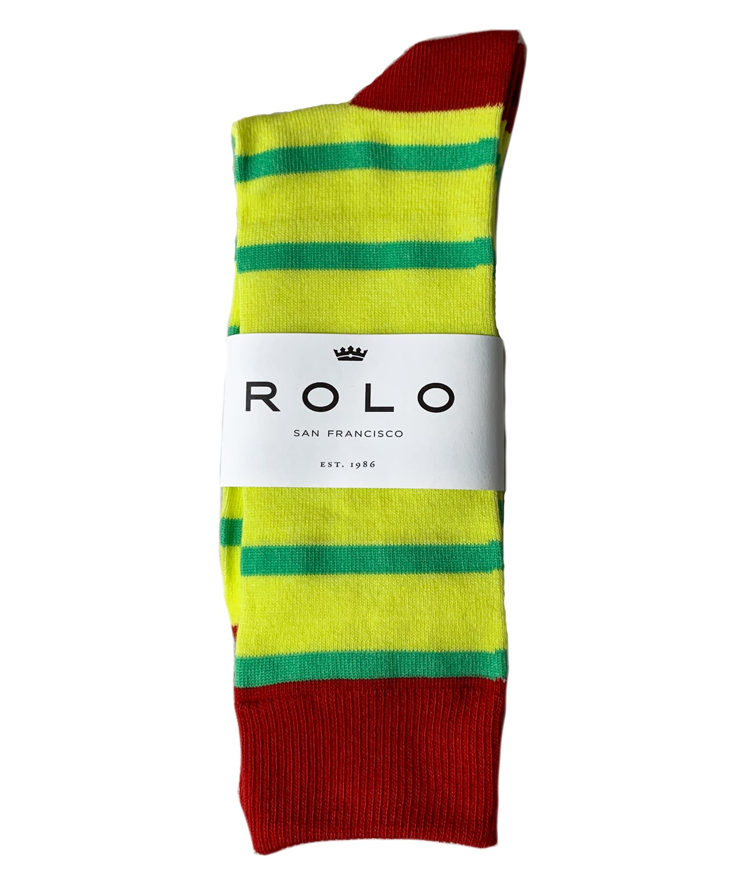 ROLO PREMIUM SOCKS NEON YELLOW STRIPE