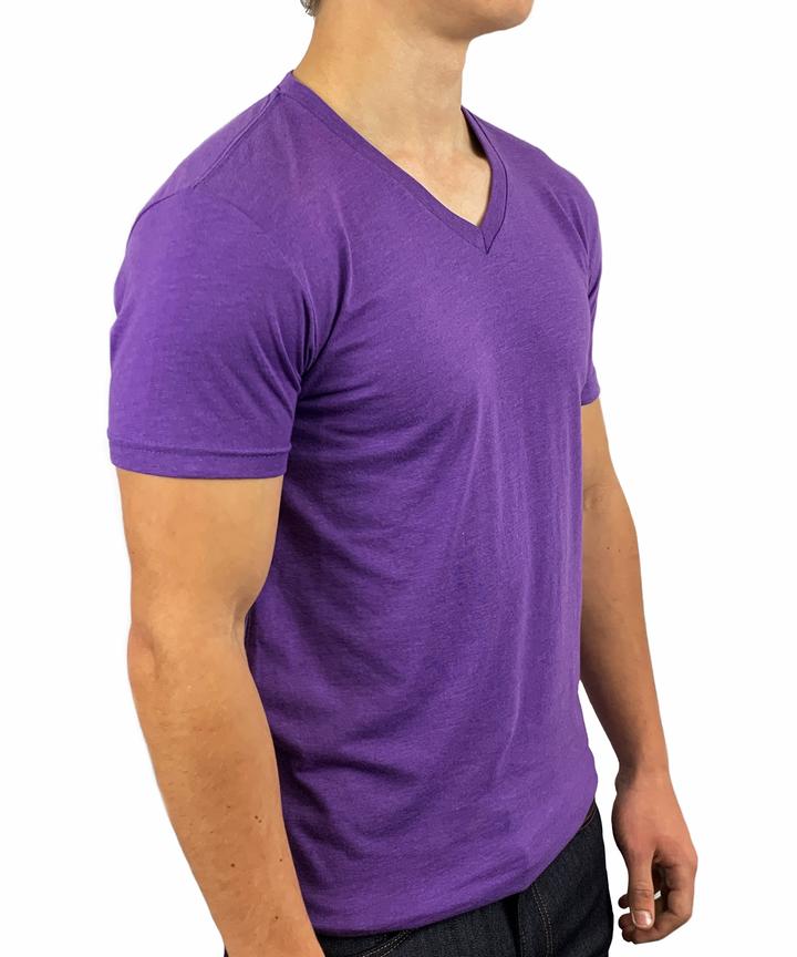 OLD PRODUCT ROLO BASIC  V-NECK T-SHIRT PURPLE RUSH